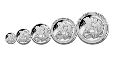 Komplett 5 myntsett Sovereign 2024 proof sølvmynter